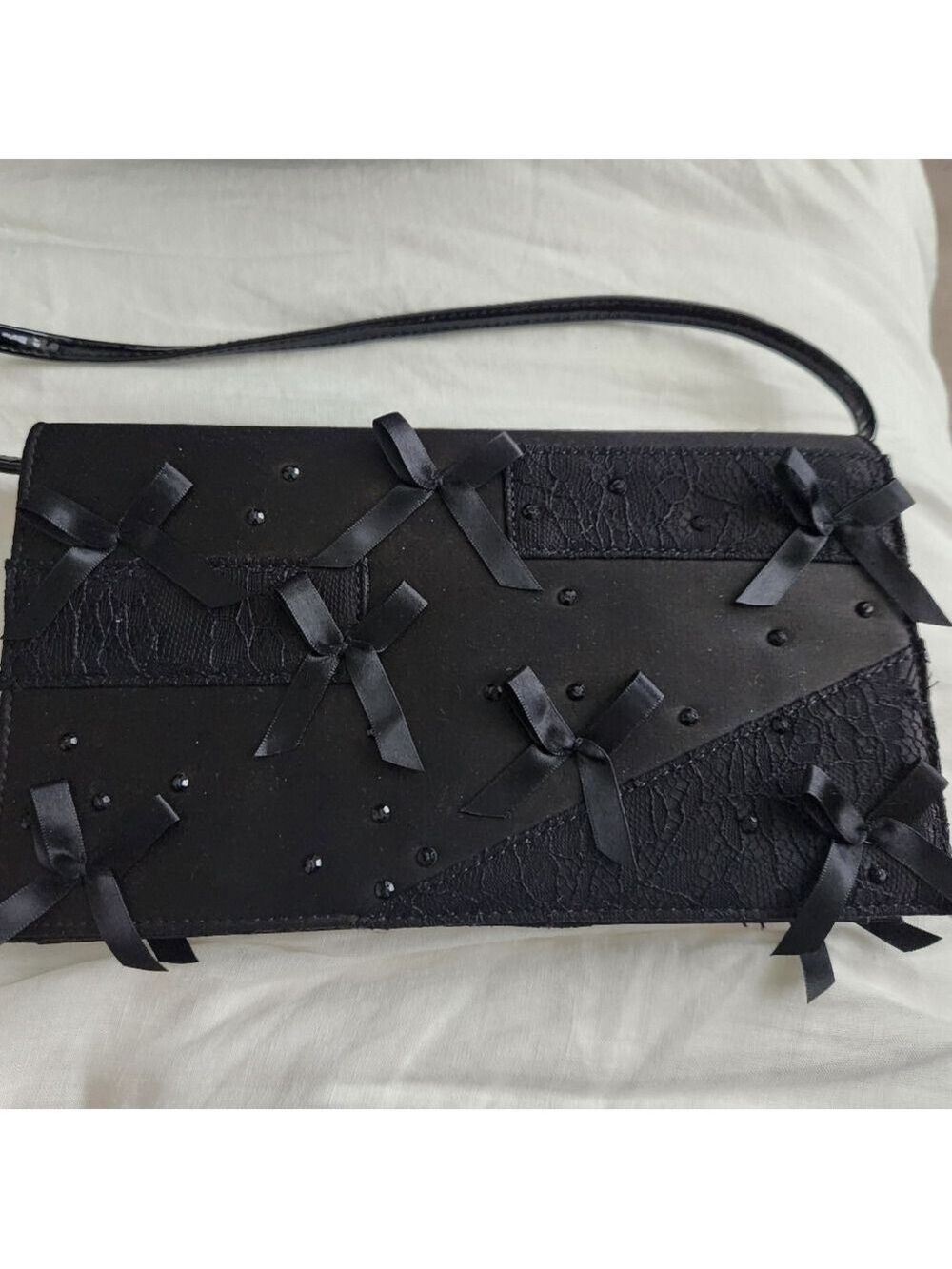 New PRABAL GURUNG BLACK CLUTCH PURSE
